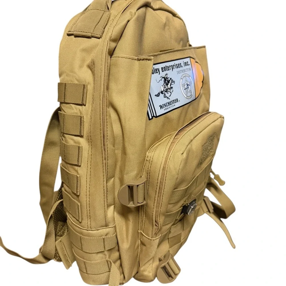 Winchester‎ Tactical Backpack Dooley Enterprises Tan Khaki MOLLE Bag Zip EUC